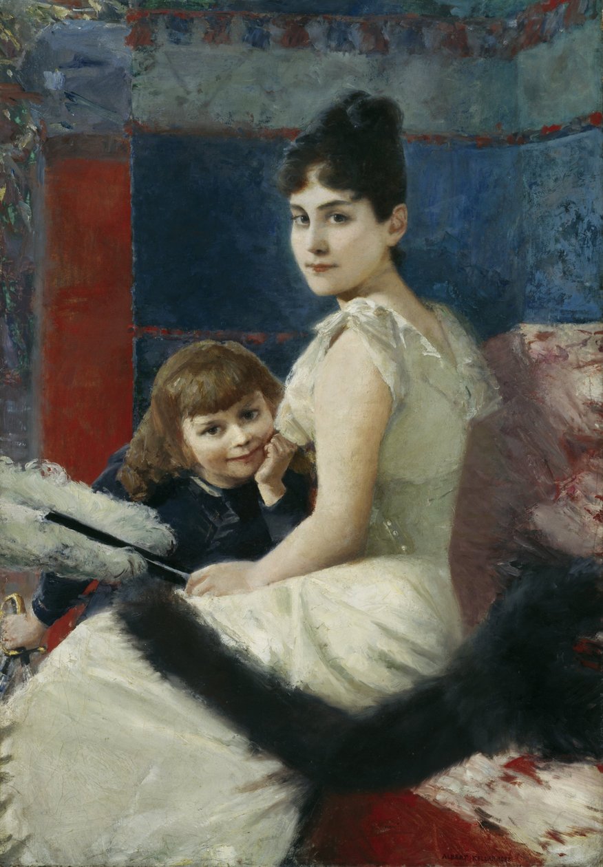 Irene von Keller z synem Balthasar autorstwa Albert von Keller