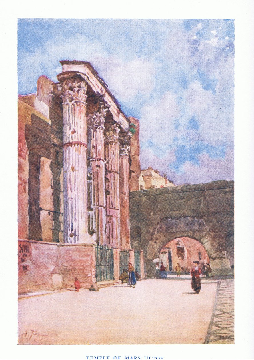 Świątynia Marsa Ultora (na Forum Augusta), z Rzymu wydana przez A & C Black Ltd, 1925 autorstwa Alberto Pisa