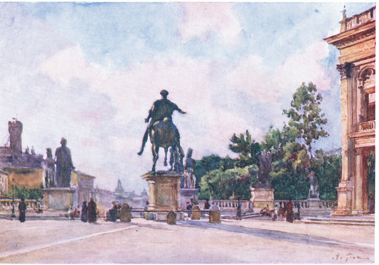 Kapitol (brązowy posąg Marka Aureliusza), z Rzymu opublikowany przez A & C Black Ltd, 1925 autorstwa Alberto Pisa