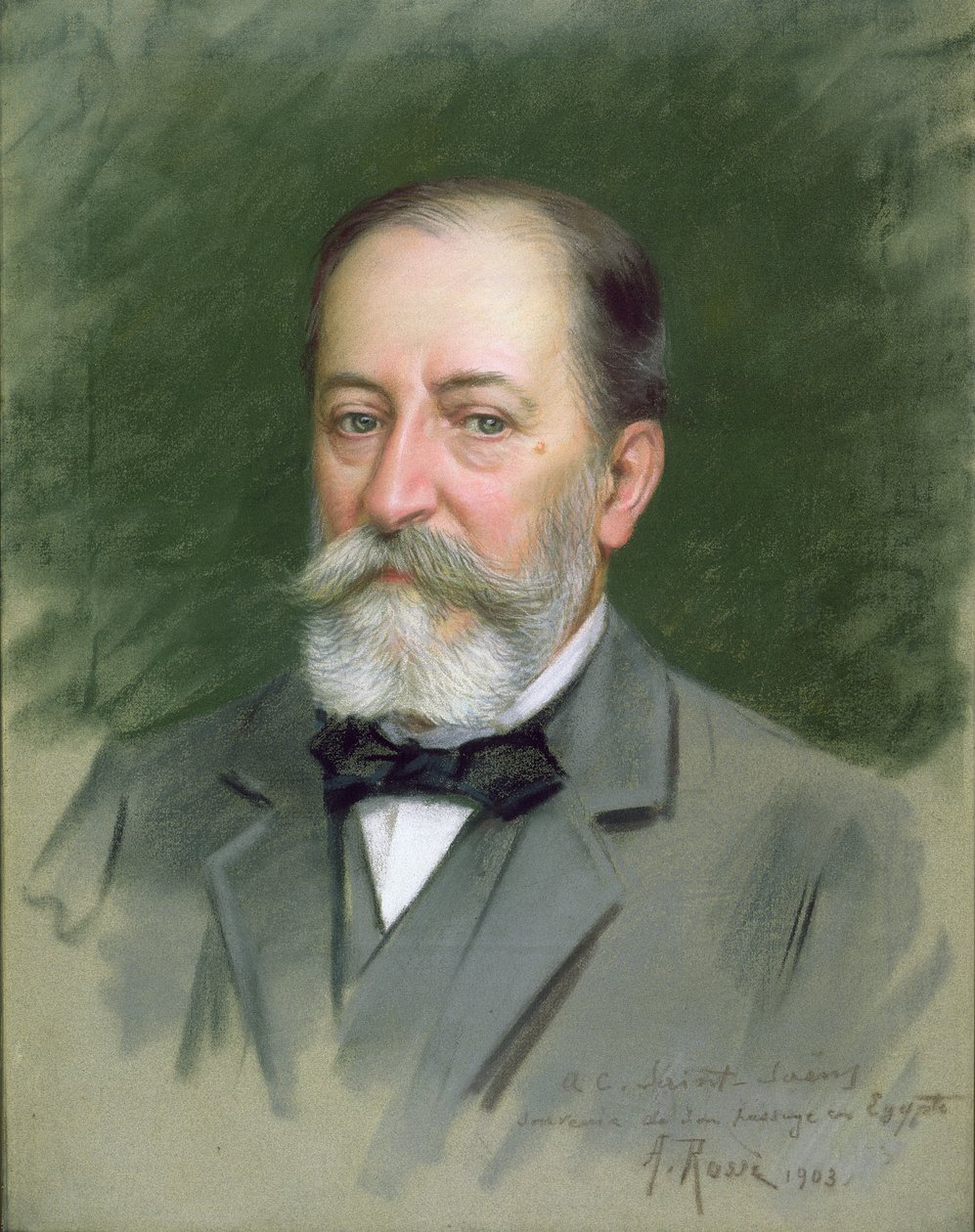 Portret Camille Saint-Saens (1835-1921) 1903 (pastel na papierze) autorstwa Alberto Rossi