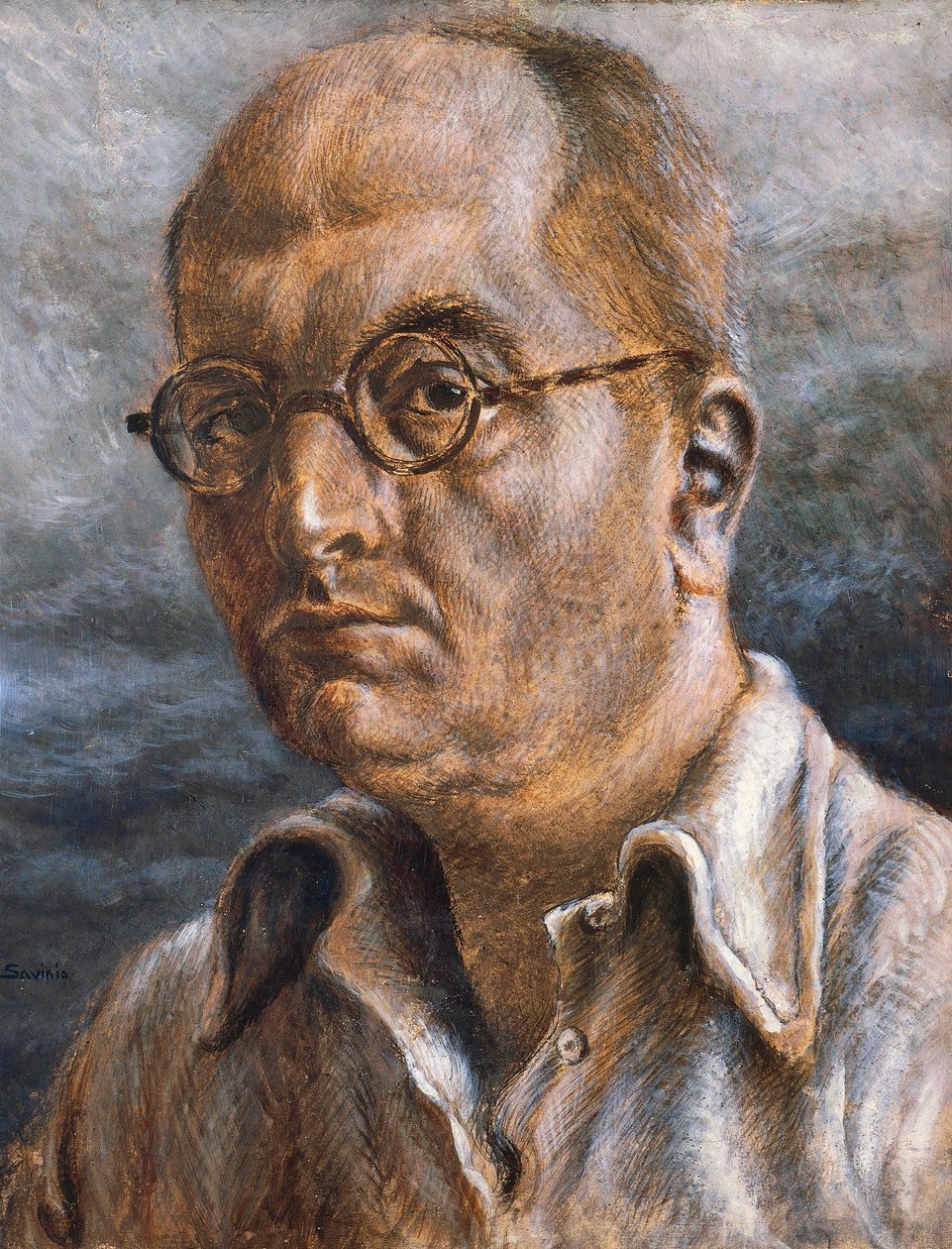 Autoportret autorstwa Alberto Savinio (1891-1952). Włochy, XX wiek. autorstwa Alberto  Savinio
