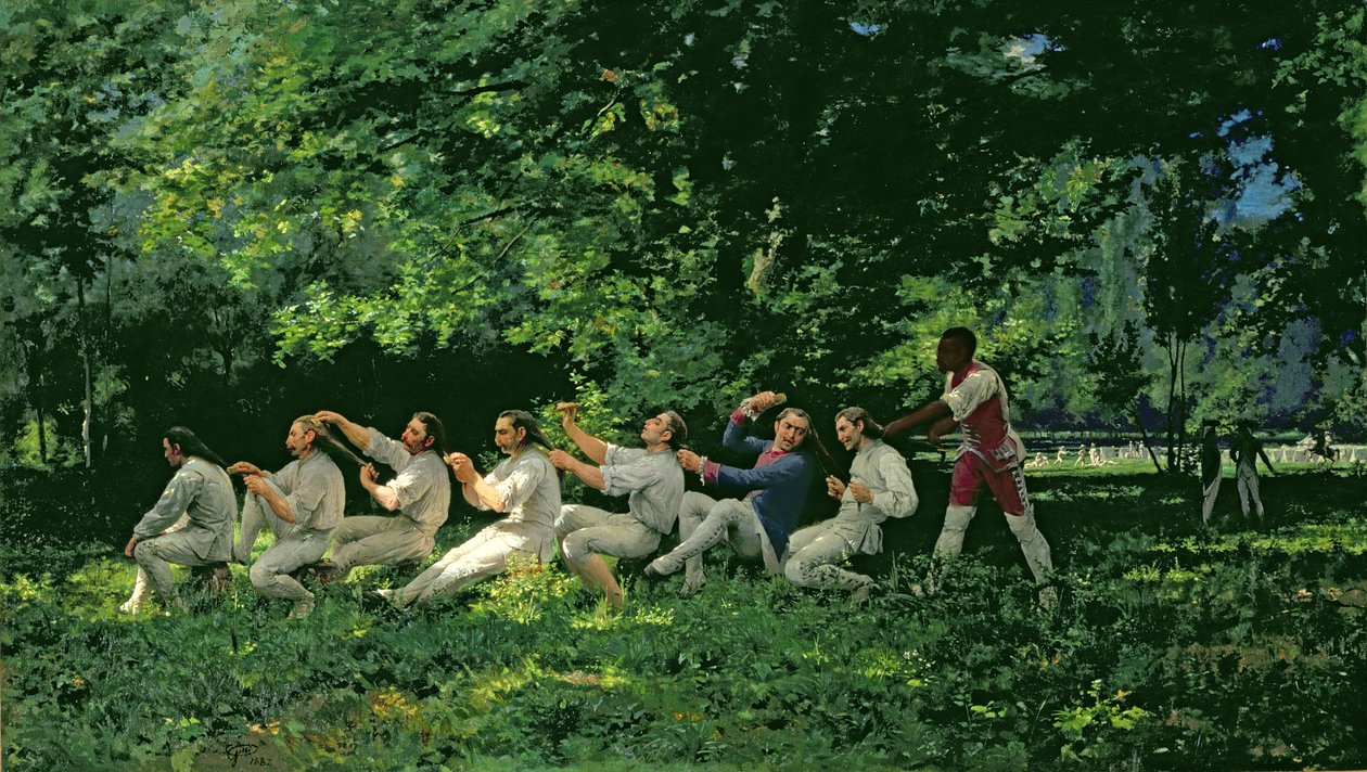 Żołnierze czeszący włosy, 1882 autorstwa Alberto Maso Gilli