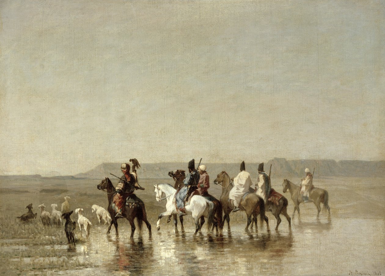 Polowanie na sokoła, 1862 autorstwa Alberto Pasini