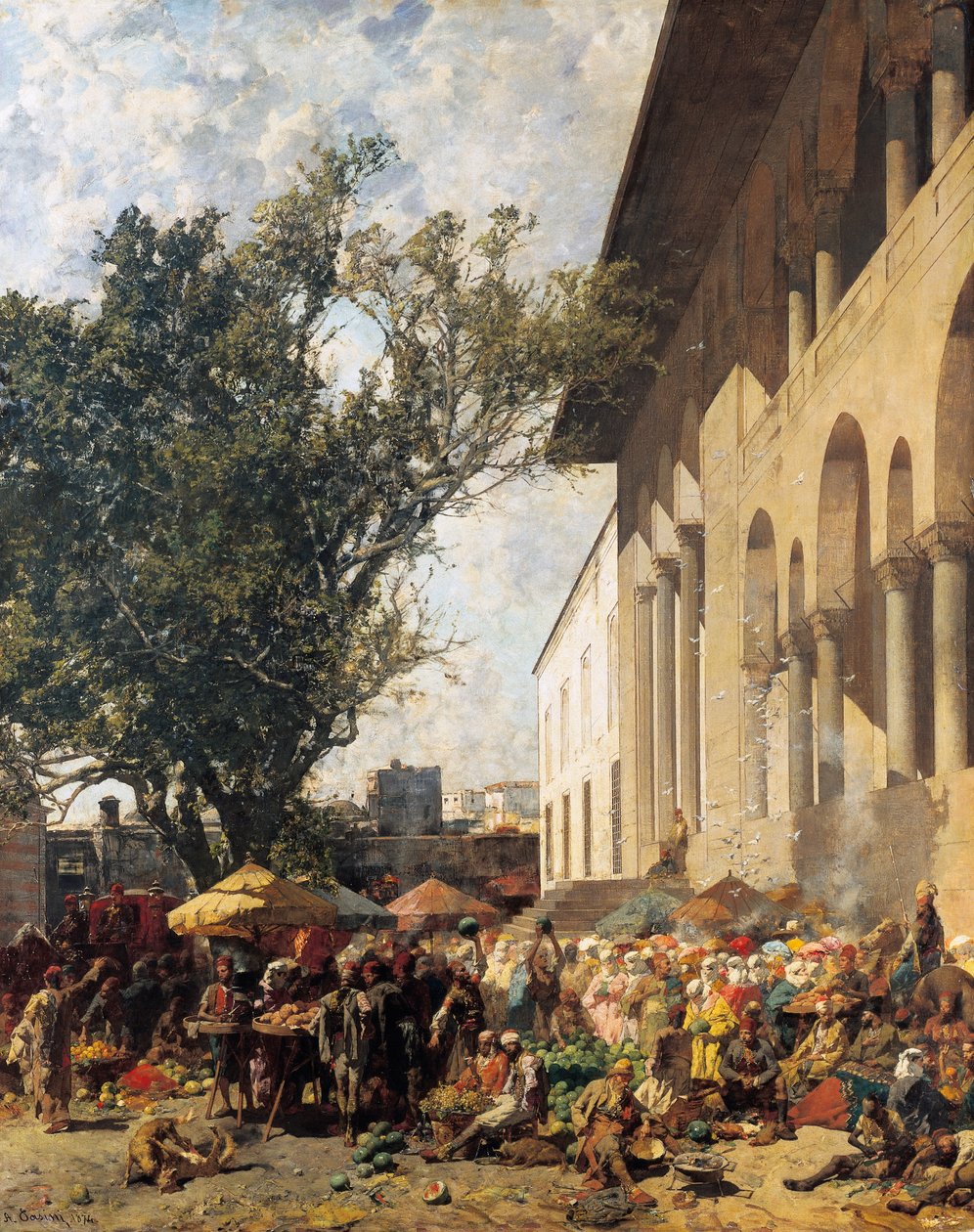 Rynek w Konstantynopolu autorstwa Alberto Pasini