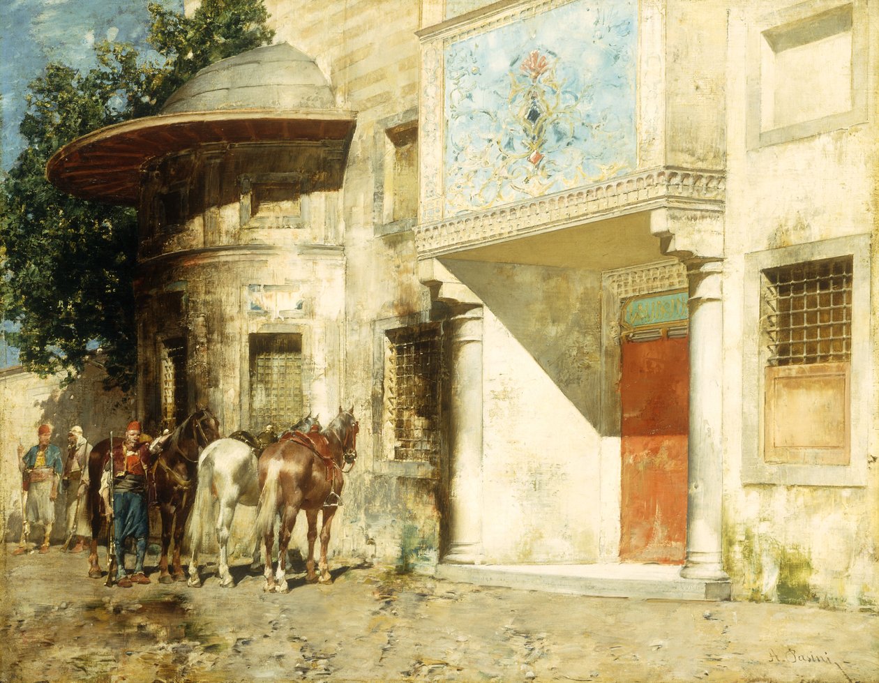 poza meczetem, autorstwa Alberto Pasini