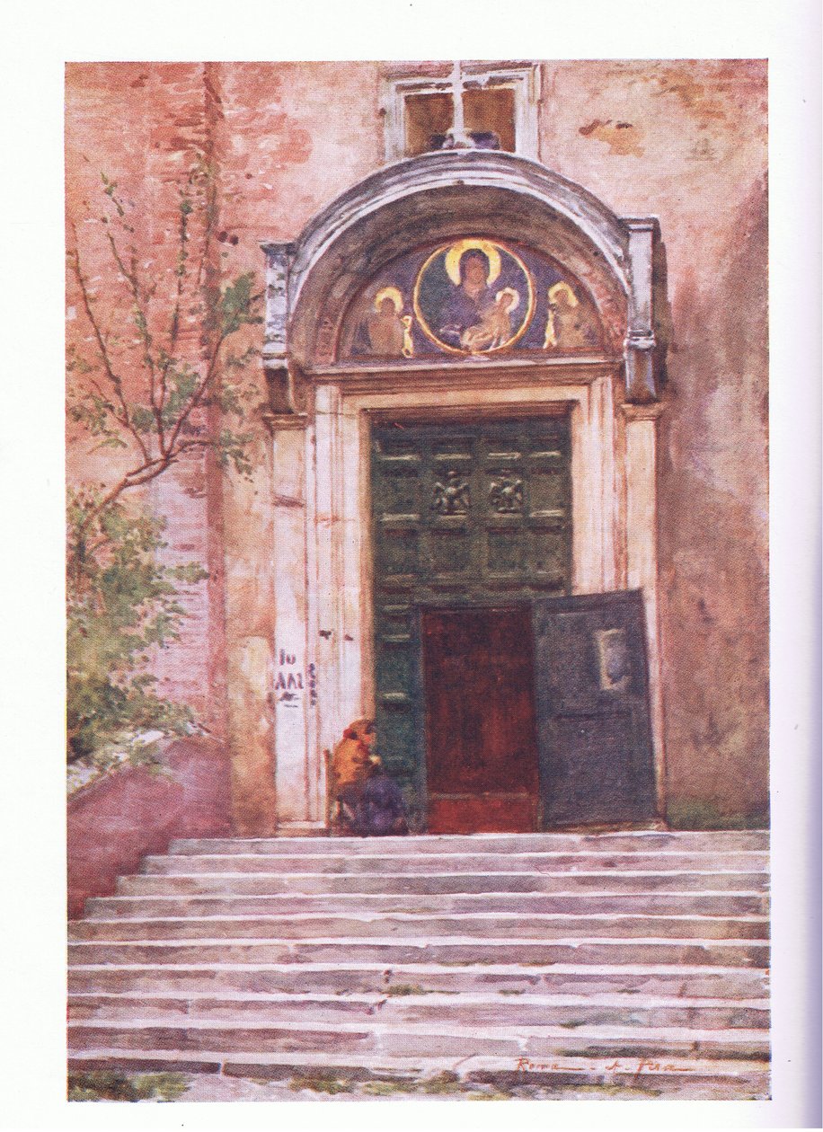 Wejście do Ara Coeli, z Forum, z Rzymu opublikowane przez A & C Black Ltd, 1925 autorstwa Alberto Pisa