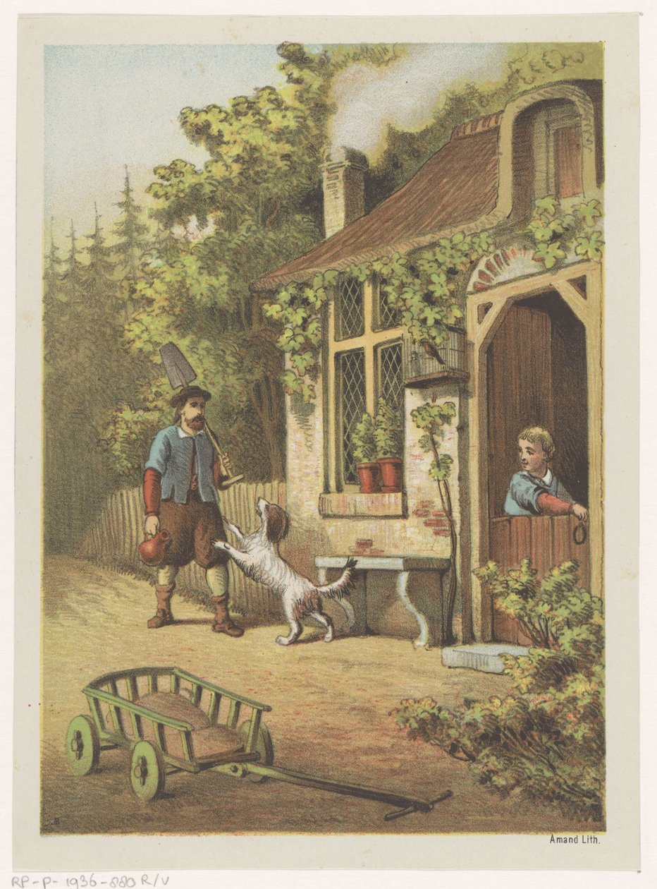 Powitanie na podwórku autorstwa Albertus Barend Hendrik Braakensiek