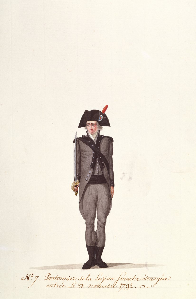 Pontoneer francuskiej Legii Cudzoziemskiej, z Coppetiers, 23 listopada 1792 r. autorstwa Albertus Gregorius