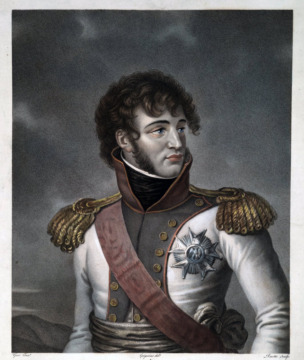 Portret Joachima Murata - Gregorius, Albert (1774-1853) - ok. 1806 - Akwaforta, akwarela - 48,5x38 - Kolekcja prywatna autorstwa Albertus Gregorius