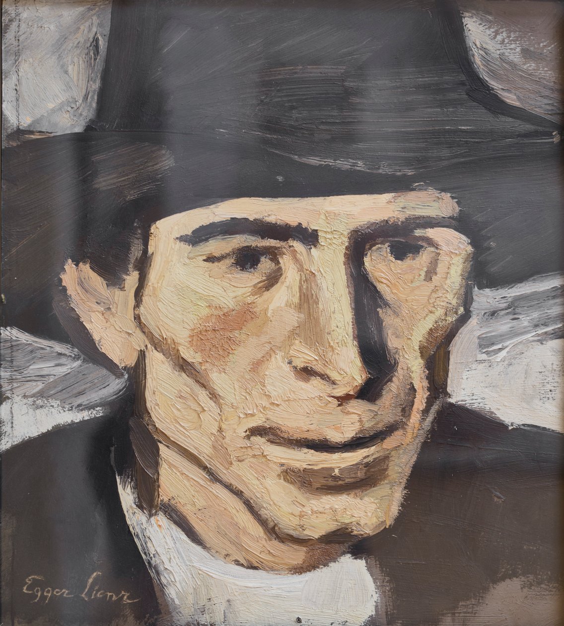 Głowa rolnika (olej na tekturze) autorstwa Albin Egger Lienz