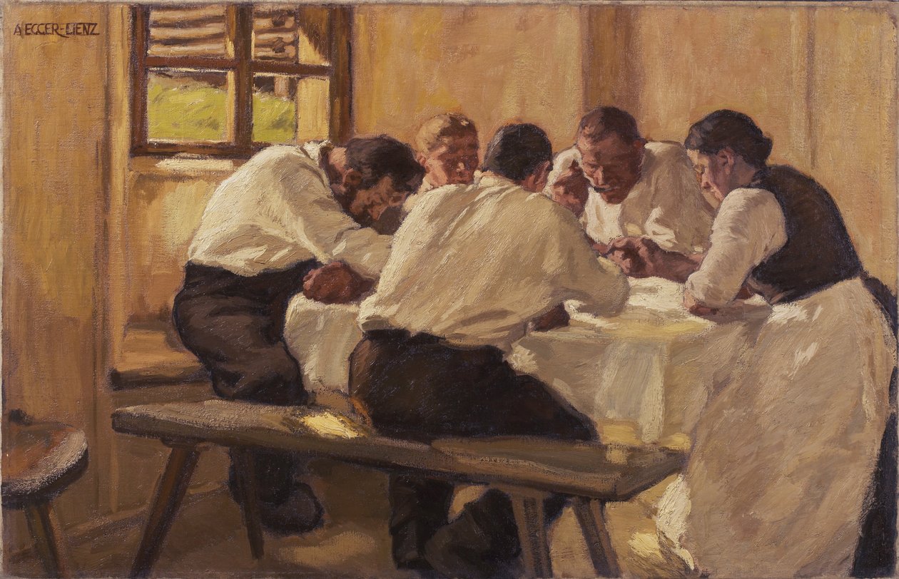 Obiad Zupa, wersja II, 1910 autorstwa Albin Egger Lienz