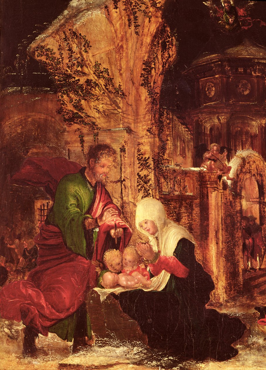 Narodziny Chrystusa (Noc Święta), ok. 1520-25, (detal z 66588) autorstwa Albrecht Altdorfer