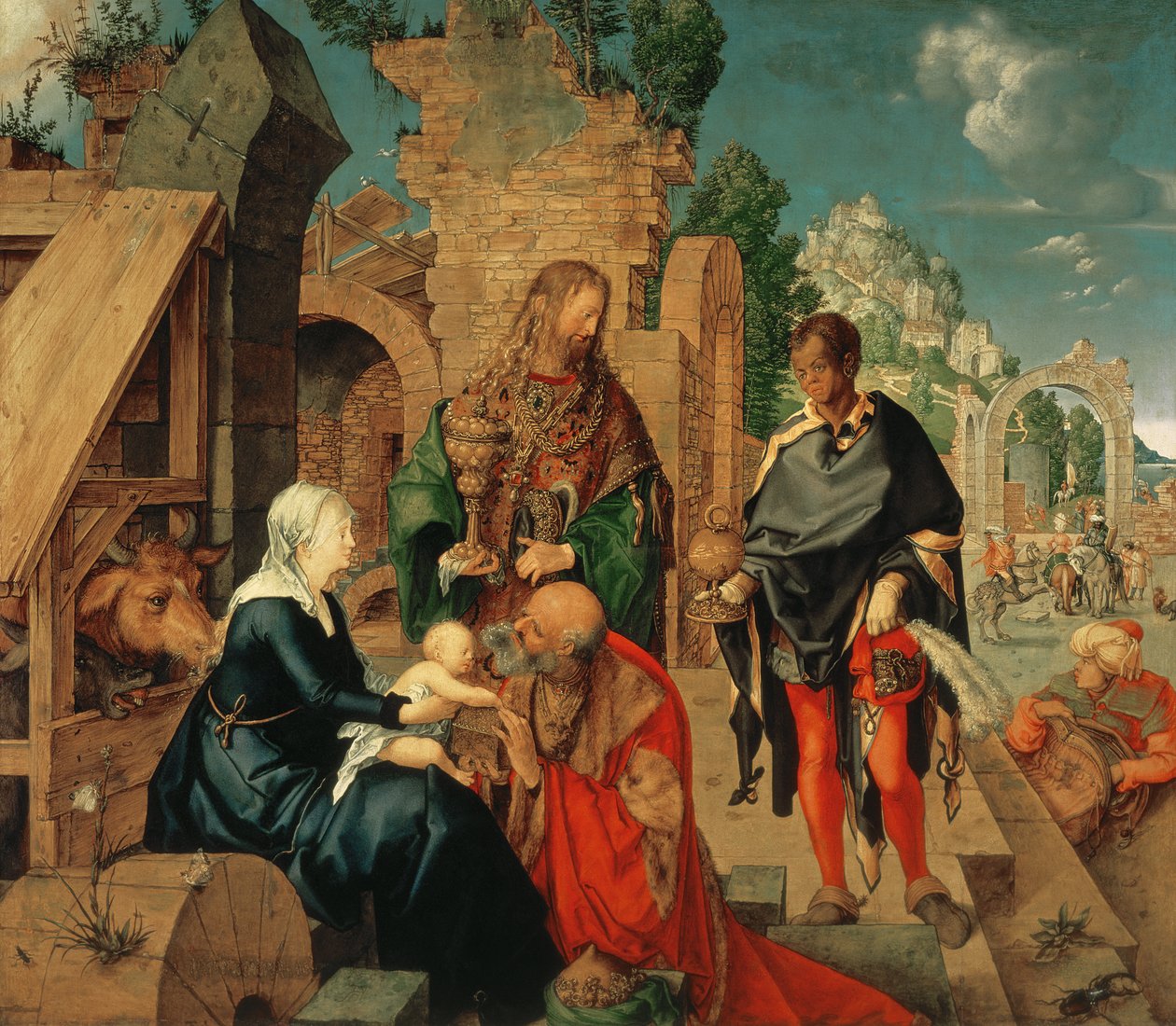 Adoracja Trzech Króli, 1504 autorstwa Albrecht Dürer