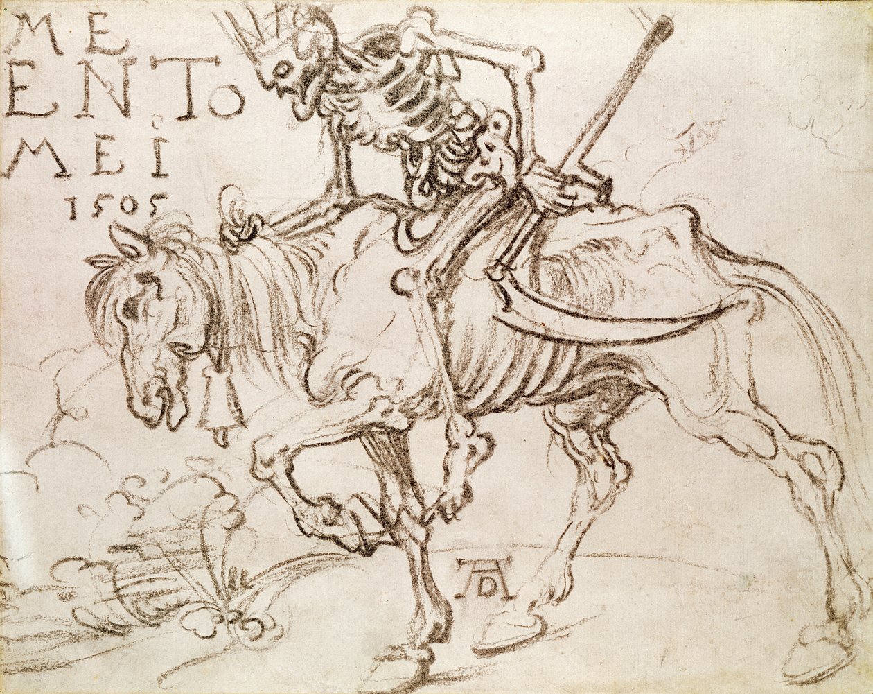 Jazda śmierci, 1505 (węgiel na papierze) autorstwa Albrecht Dürer