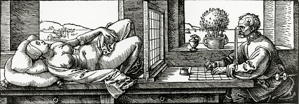 Ilustracja z „Czterech ksiąg o pomiarach” Durera, wydanej w 1525 r. autorstwa Albrecht Dürer