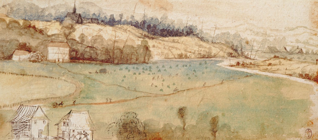 Krajobraz (wc i długopis i atrament na papierze) autorstwa Albrecht Dürer