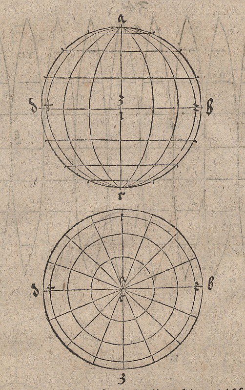 Sfera wielościenna z południkami i kręgami szerokości geograficznej autorstwa Albrecht Dürer