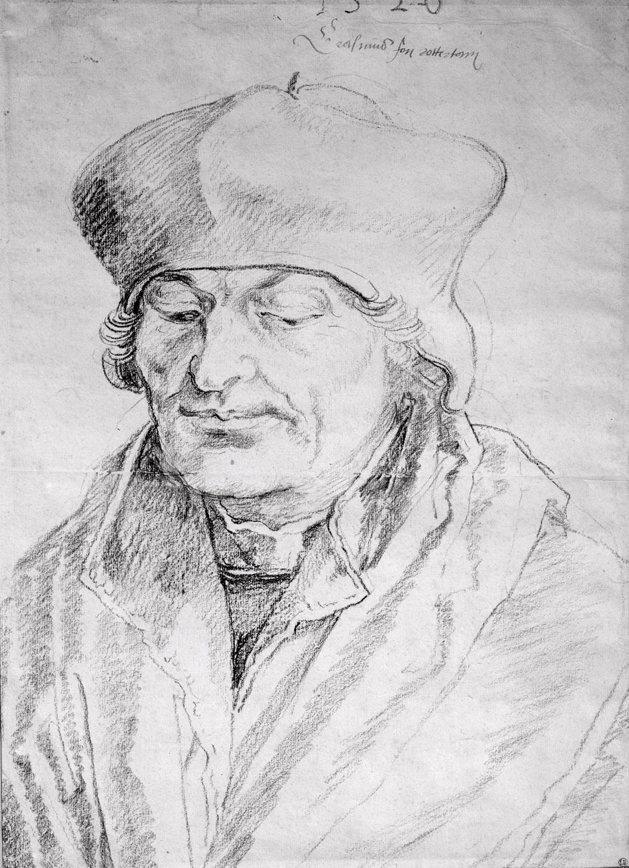 Portret Desideriusa Erasmusa (1469-1536) 1520 (węgiel drzewny na papierze) autorstwa Albrecht Dürer