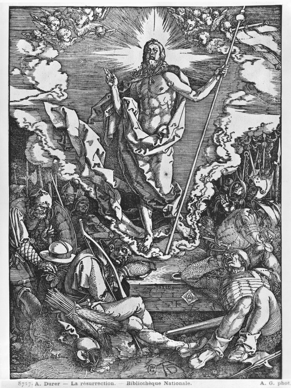 Zmartwychwstanie, z cyklu „Wielka pasja”, 1510 autorstwa Albrecht Dürer