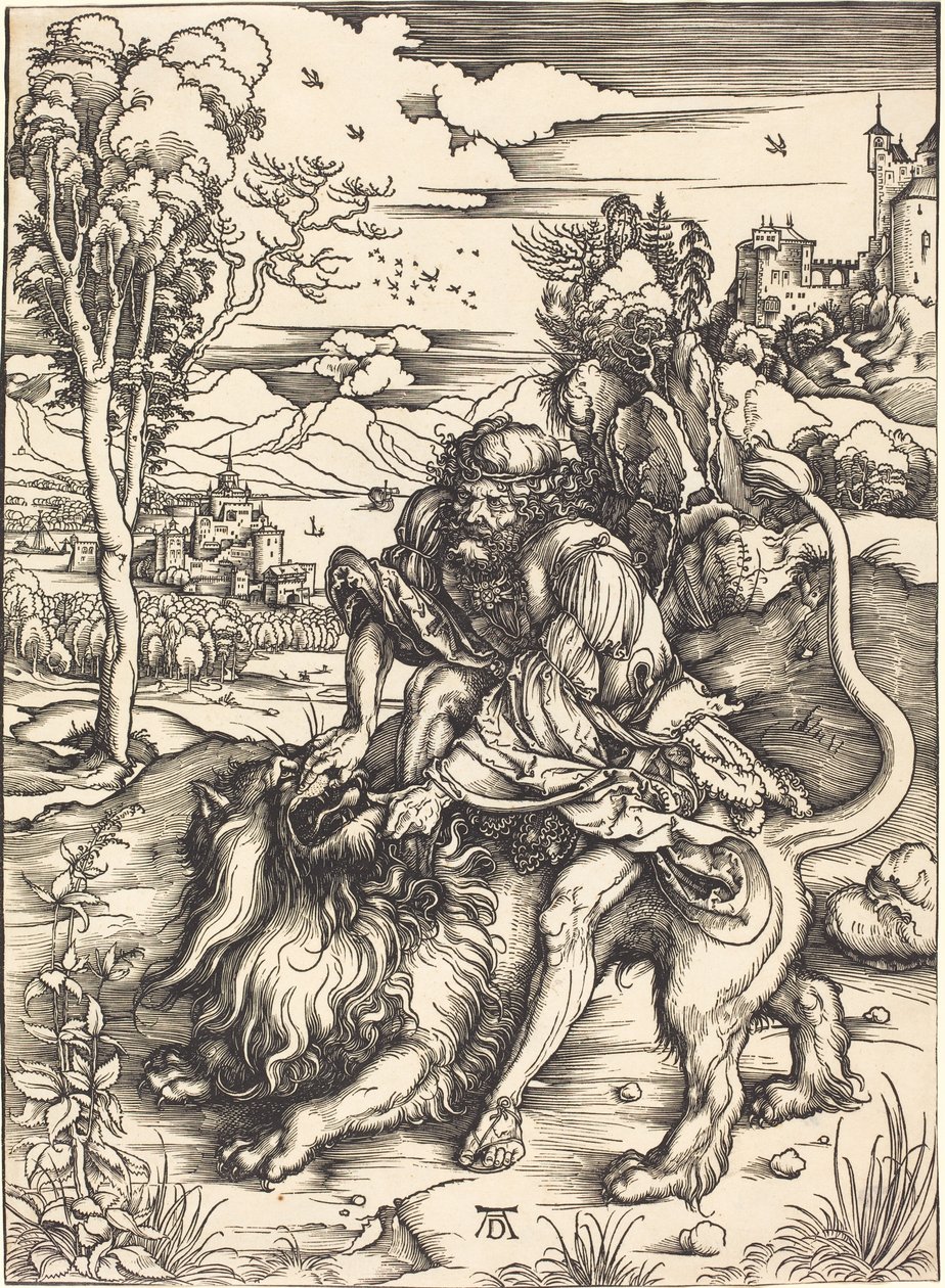 Samson walczący z lwem autorstwa Albrecht Dürer