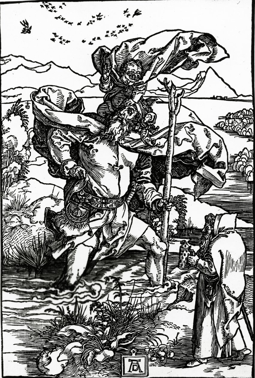 Św. Krzysztof z lotem ptaków, ok.1503-4 autorstwa Albrecht Dürer