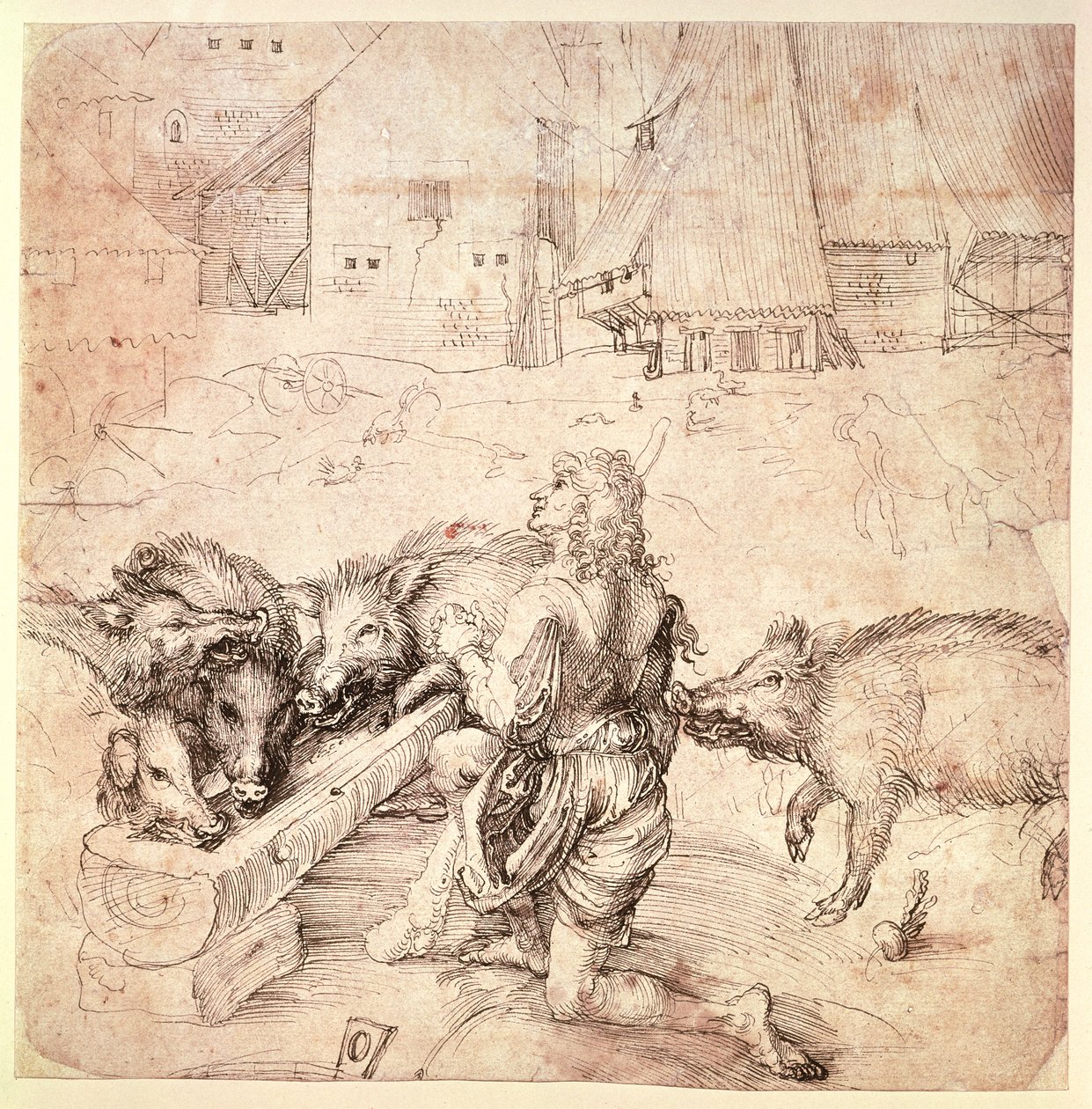 Studium do grawerowania syna marnotrawnego autorstwa Albrecht Dürer