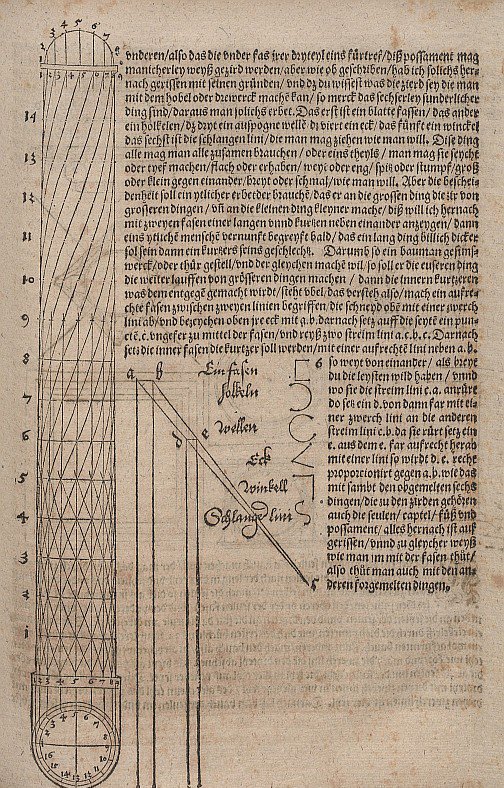 Kolumna ze spiralną dekoracją autorstwa Albrecht Dürer