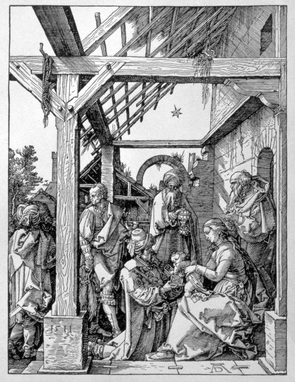 Pokłon Trzech Króli, 1511 autorstwa Albrecht Dürer