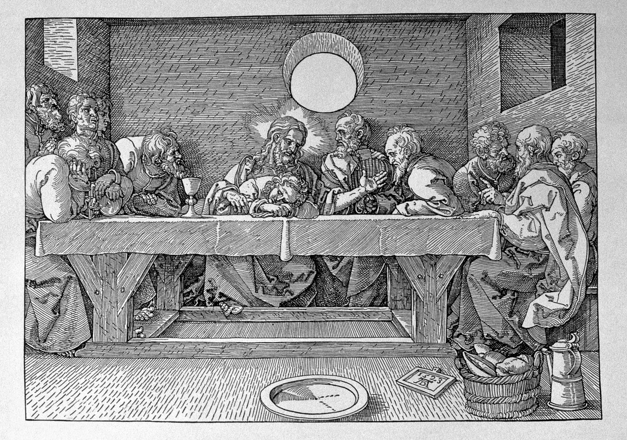 Ostatnia Wieczerza, wyd. 1523 autorstwa Albrecht Dürer