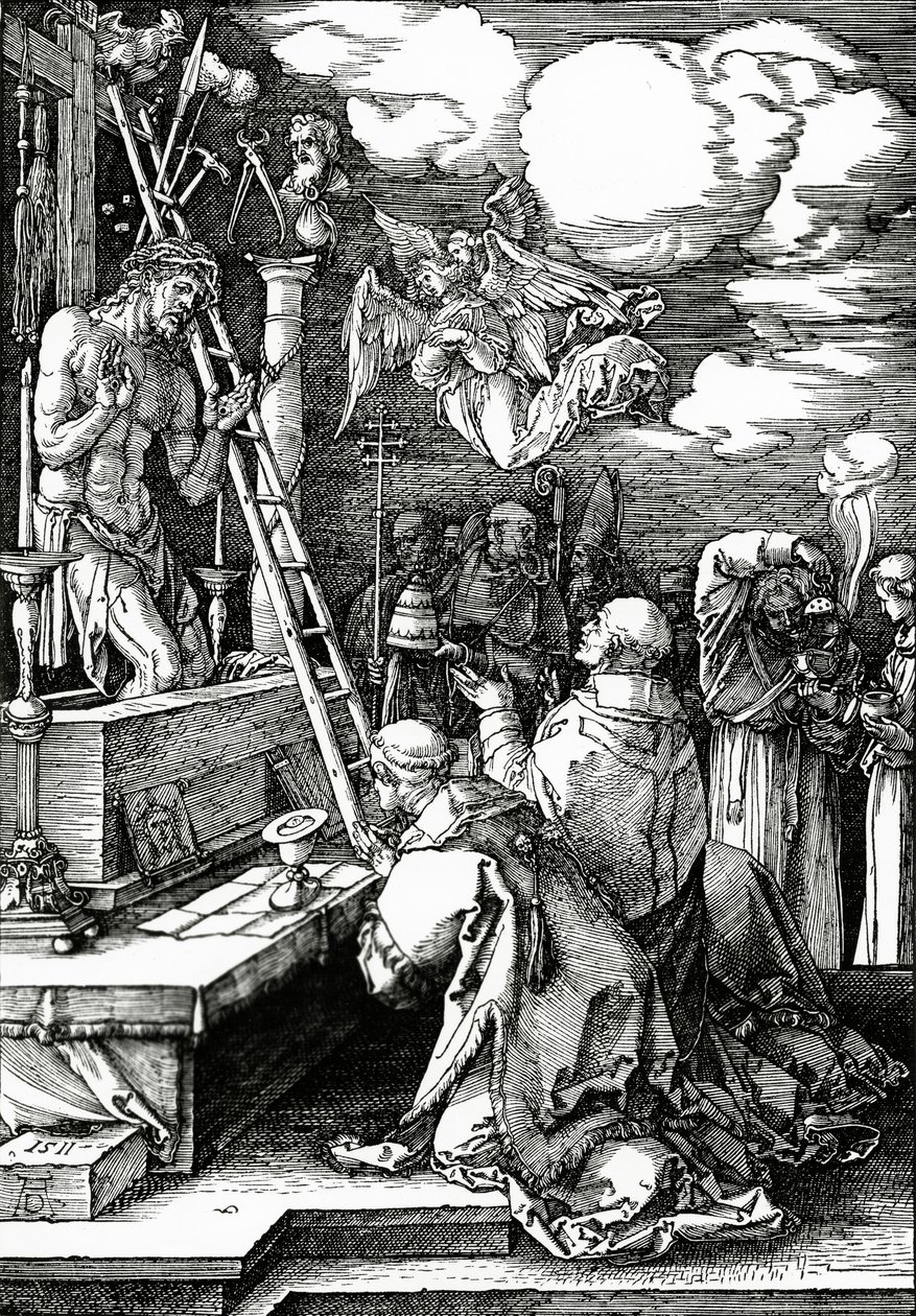 Msza św. Grzegorza, 1511 autorstwa Albrecht Dürer
