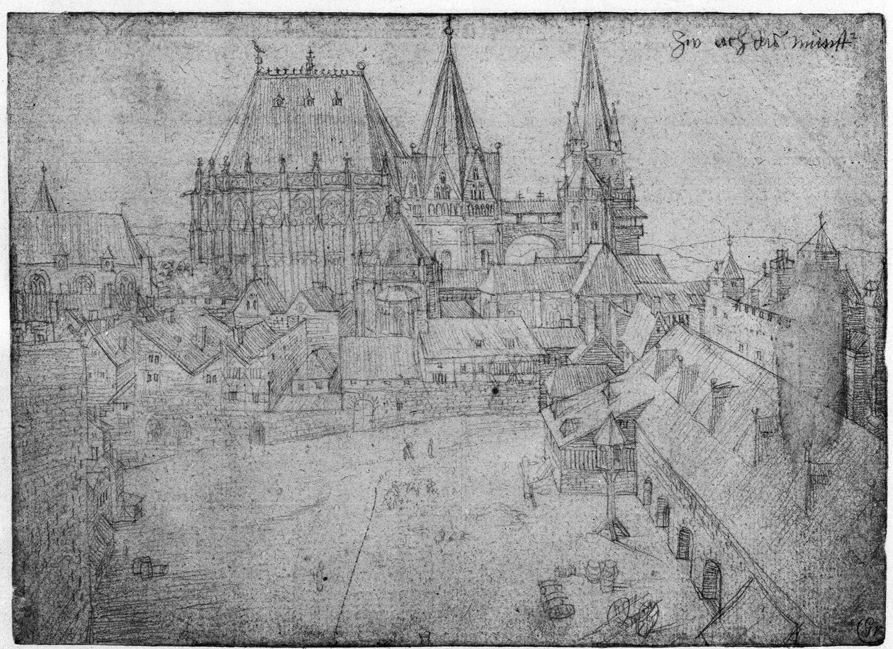 Minister w Akwizgranie, 1520 (srebrny punkt na papierze) autorstwa Albrecht Dürer