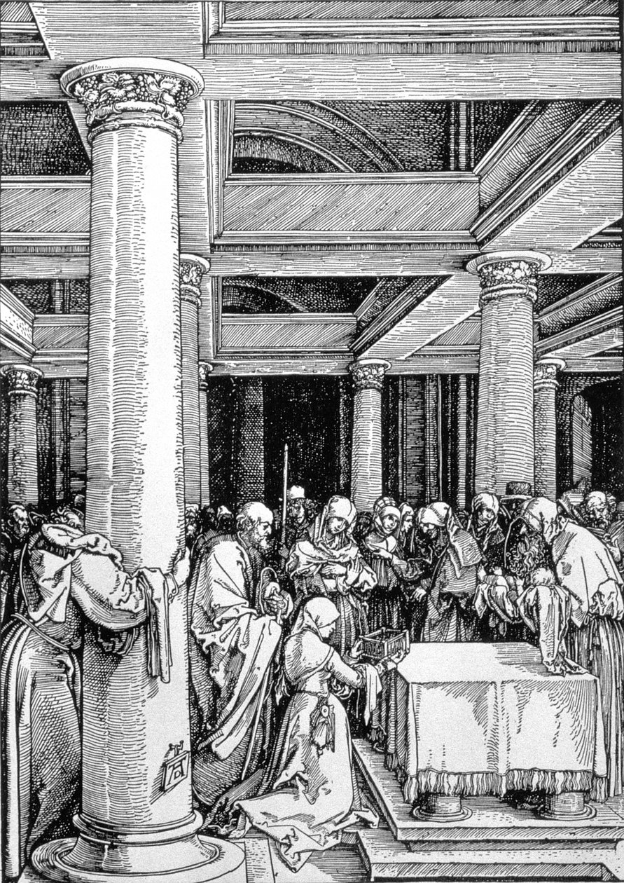 Prezentacja w świątyni, ok.15034 autorstwa Albrecht Dürer