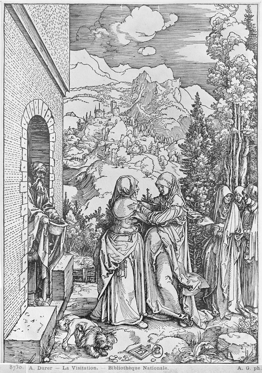 Nawiedzenie, z cyklu „Życie Dziewicy”, ok. 1503 autorstwa Albrecht Dürer
