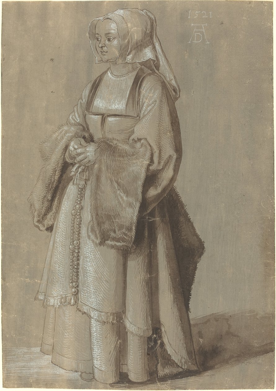 Młoda kobieta w niderlandzkiej sukience autorstwa Albrecht Dürer