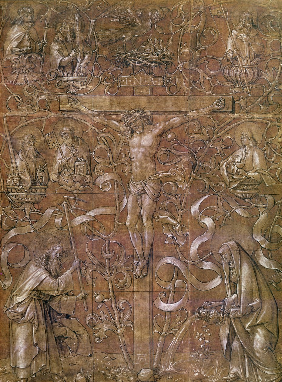 Chrystus na krzyżu, 1518 (atrament na papierze) autorstwa Albrecht Dürer