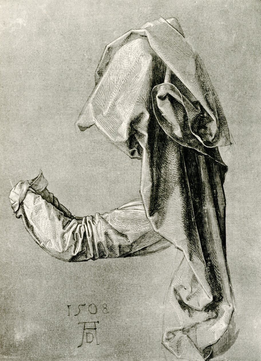 Studium draperii dla apostoła autorstwa Albrecht Dürer