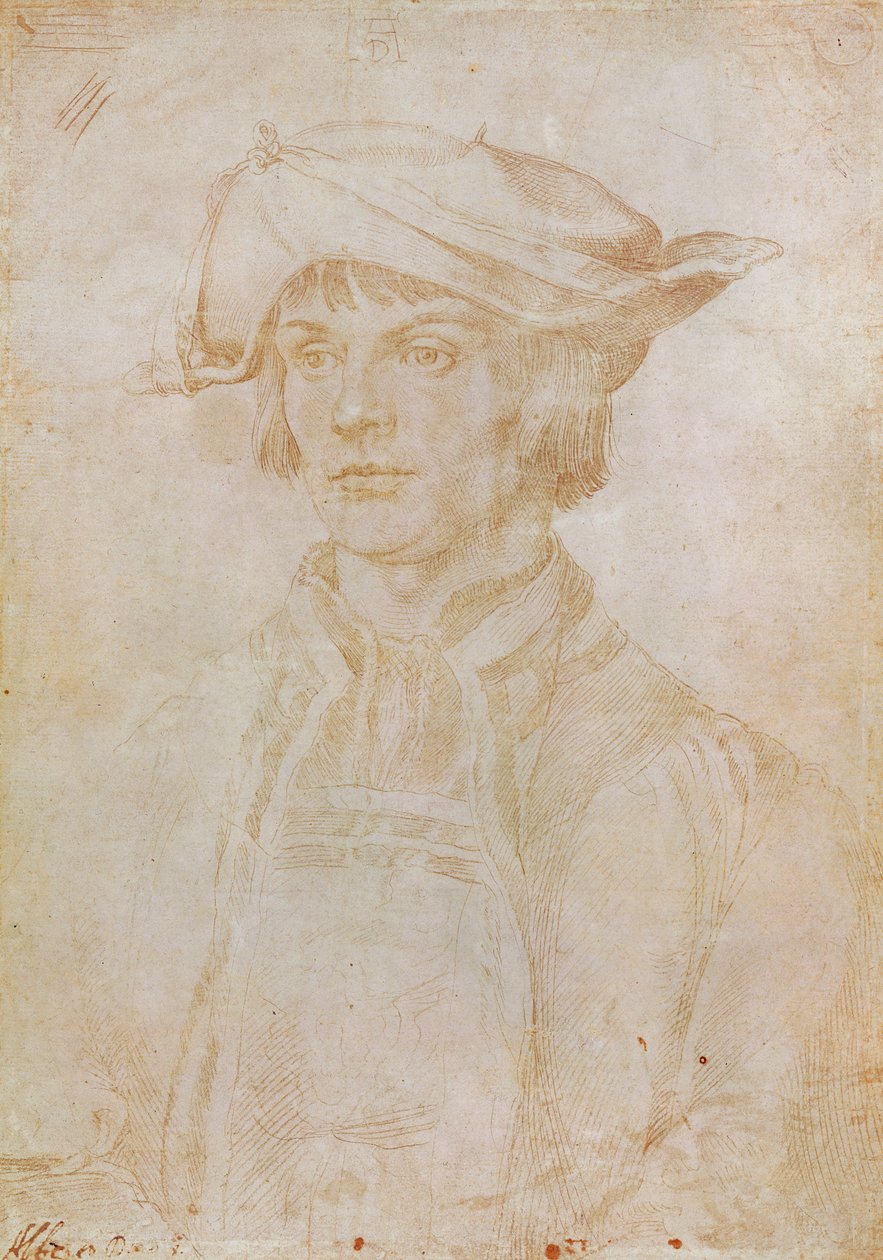 Portret Lucasa van Leydena (1494-1533), holenderskiego malarza i rytownika, 1521 (rysunek silverpoint na papierze) autorstwa Albrecht Dürer