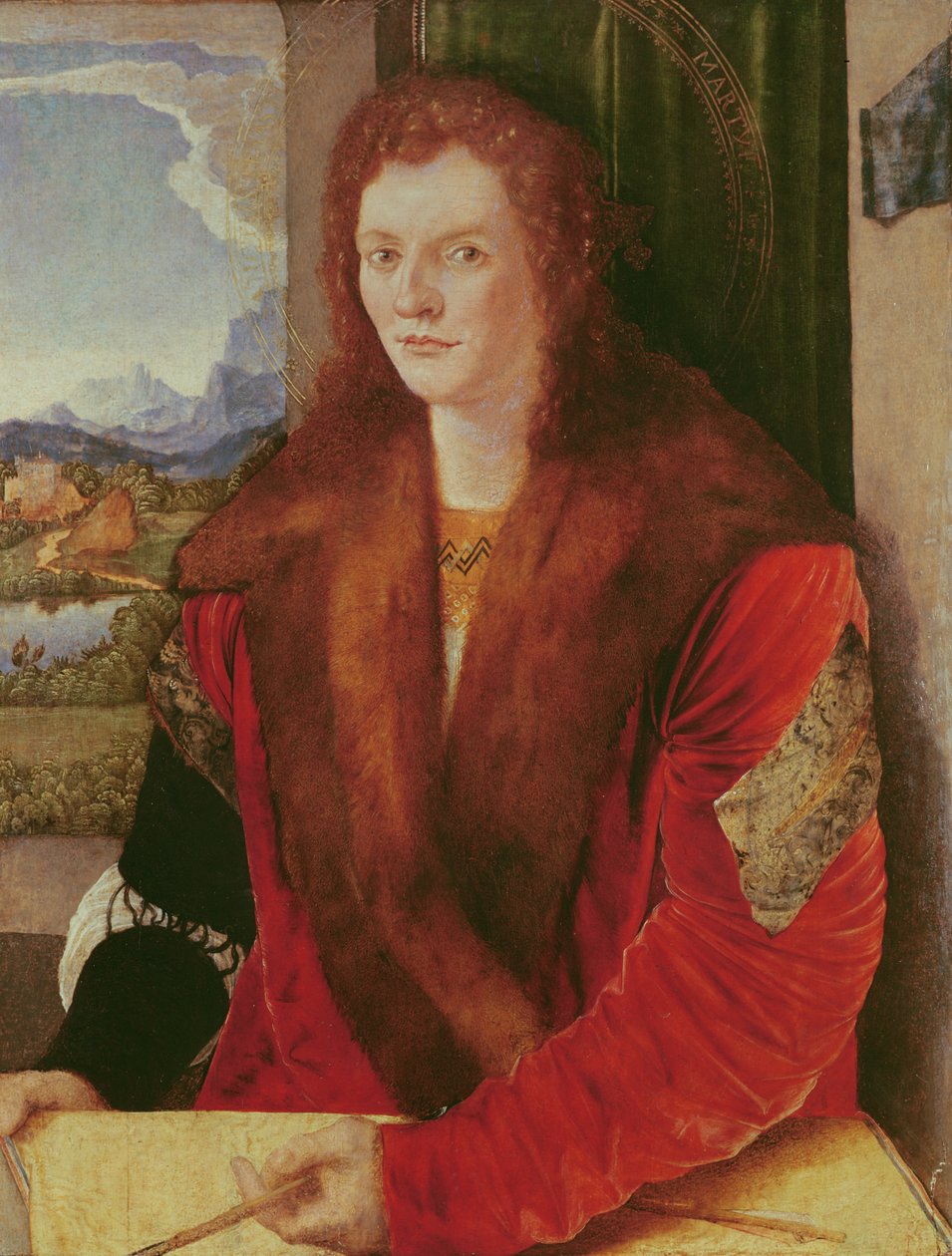 Portret młodzieńca lub Portret młodzieńca przedstawiony jako św. Sebastian, ok.1499 autorstwa Albrecht Dürer