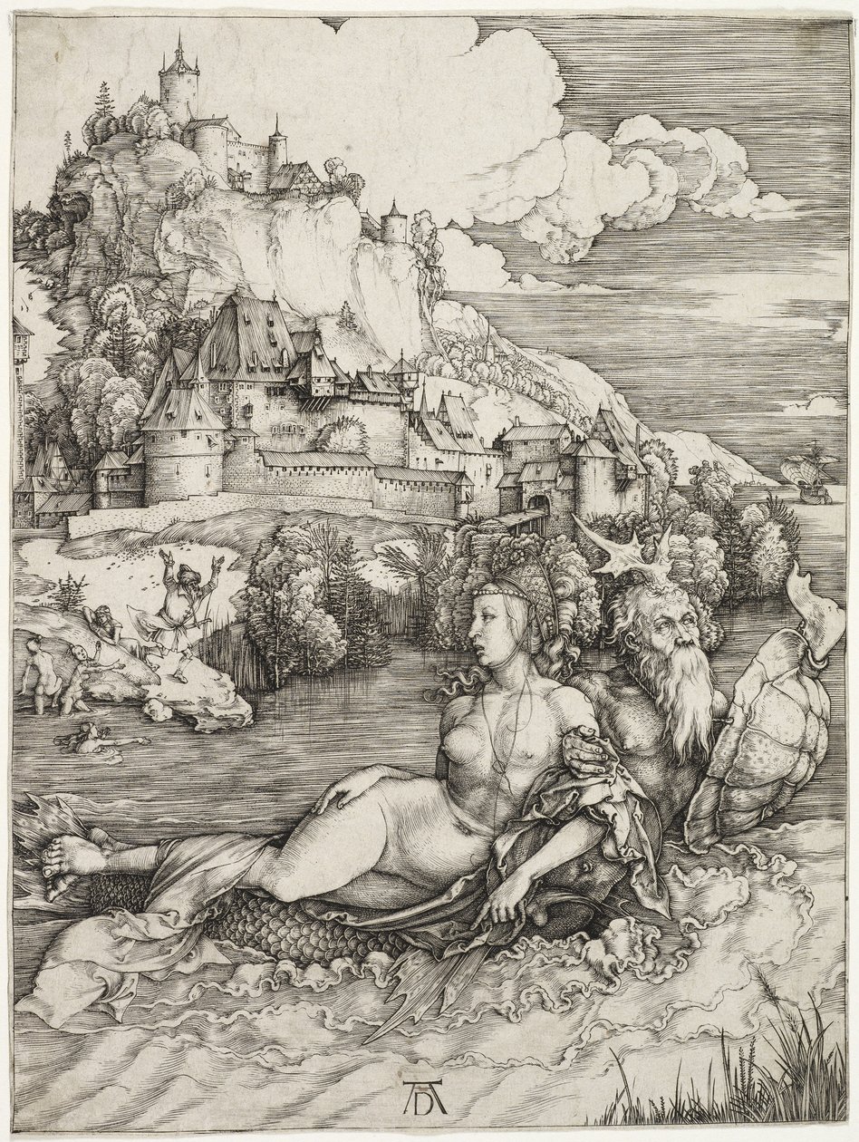 Potwór morski, porwanie Ammonu 1498 autorstwa Albrecht Dürer
