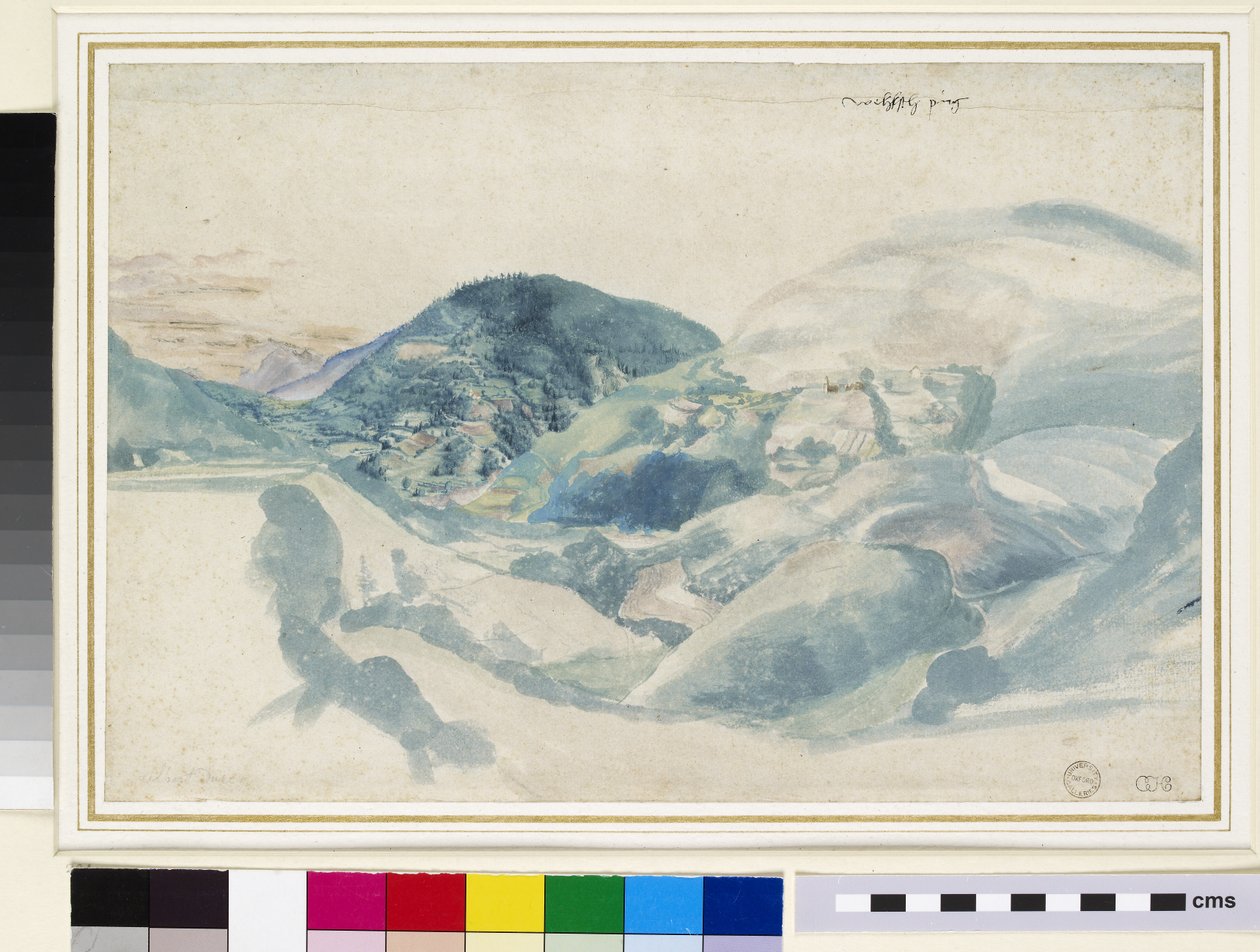 Widok na Val de Cembra (Wehlsch pirg), 1494 (pędzel i toaleta na papierze) autorstwa Albrecht Dürer