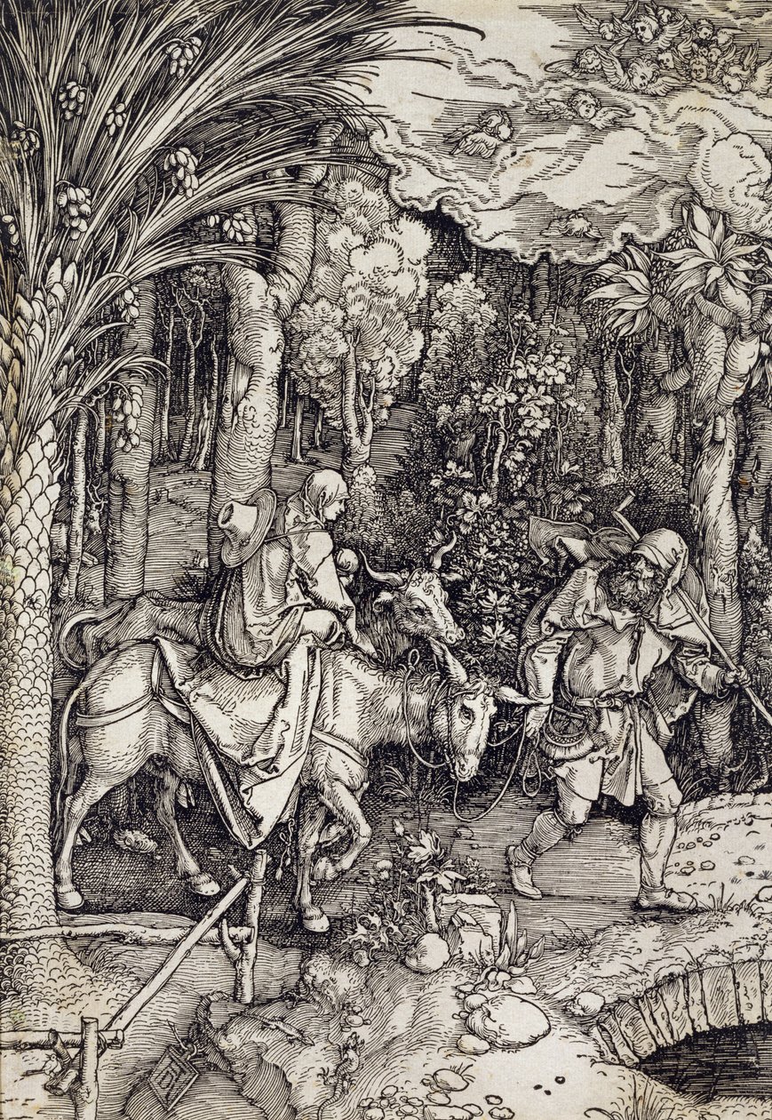 Ucieczka do Egiptu, ok. 1500 autorstwa Albrecht Dürer