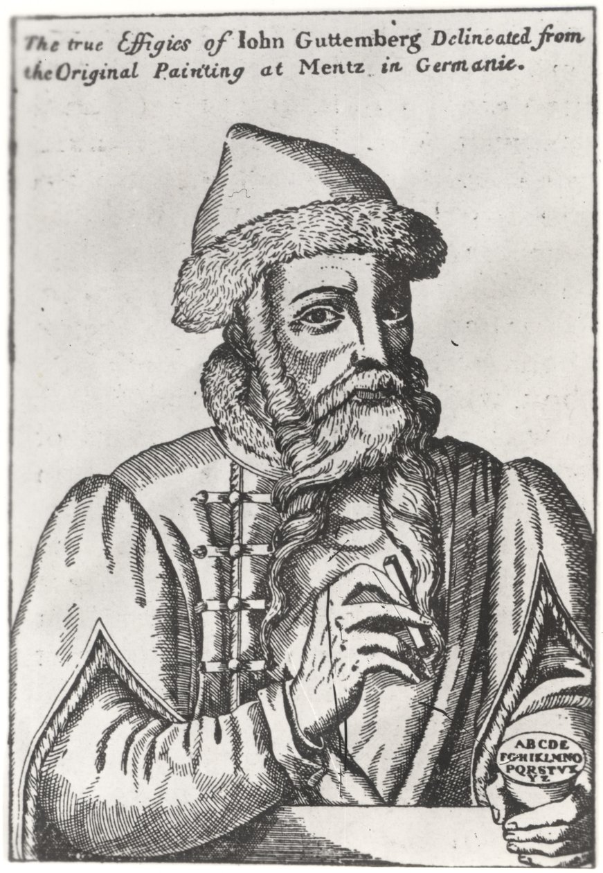 Portret Johannesa Gutenberga (ok. 1400-68) autorstwa Albrecht Mentz