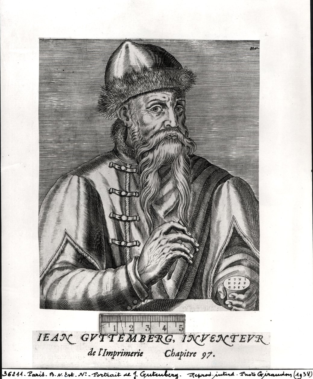 Portret Johannesa Gutenberga (ok. 1400-68) autorstwa Albrecht Mentz