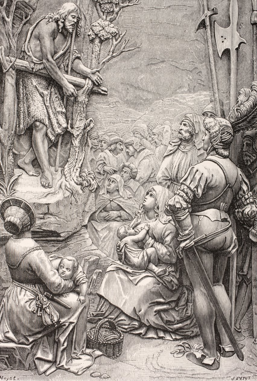 Św. Jan Chrzciciel nauczający na pustyni (rycina) autorstwa Albrecht (after) Durer or Duerer