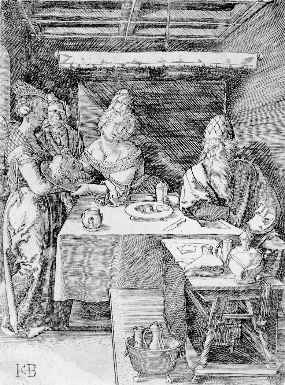 Salome prezentująca głowę Chrzciciela Herodiadzie, wygrawerowana przez Jacoba Bincka (rycina) autorstwa Albrecht (after) Durer or Duerer