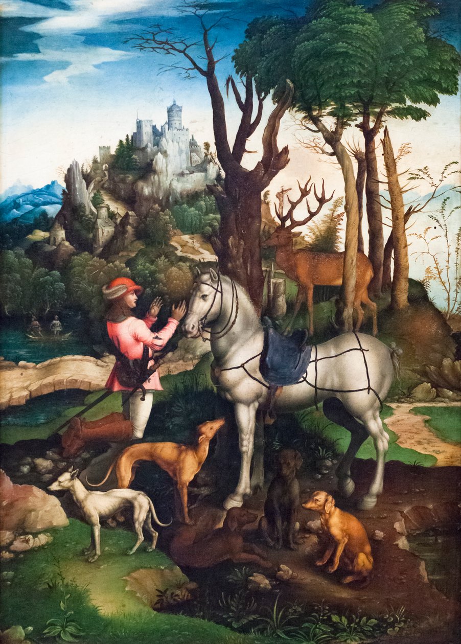 Wizja świętego Eustachego autorstwa Albrecht (after) Durer or Duerer