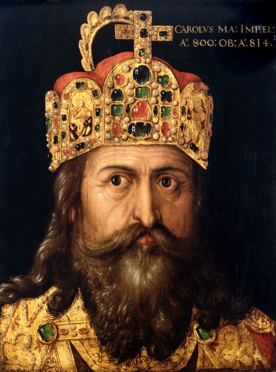 „Portret Karola Wielkiego (742-814)” Obraz z warsztatu Albrechta Dürera, ok. 1514 Deutsches Historisches Museum Berlin Niemcy autorstwa Albrecht (follower of) Durer or Duerer