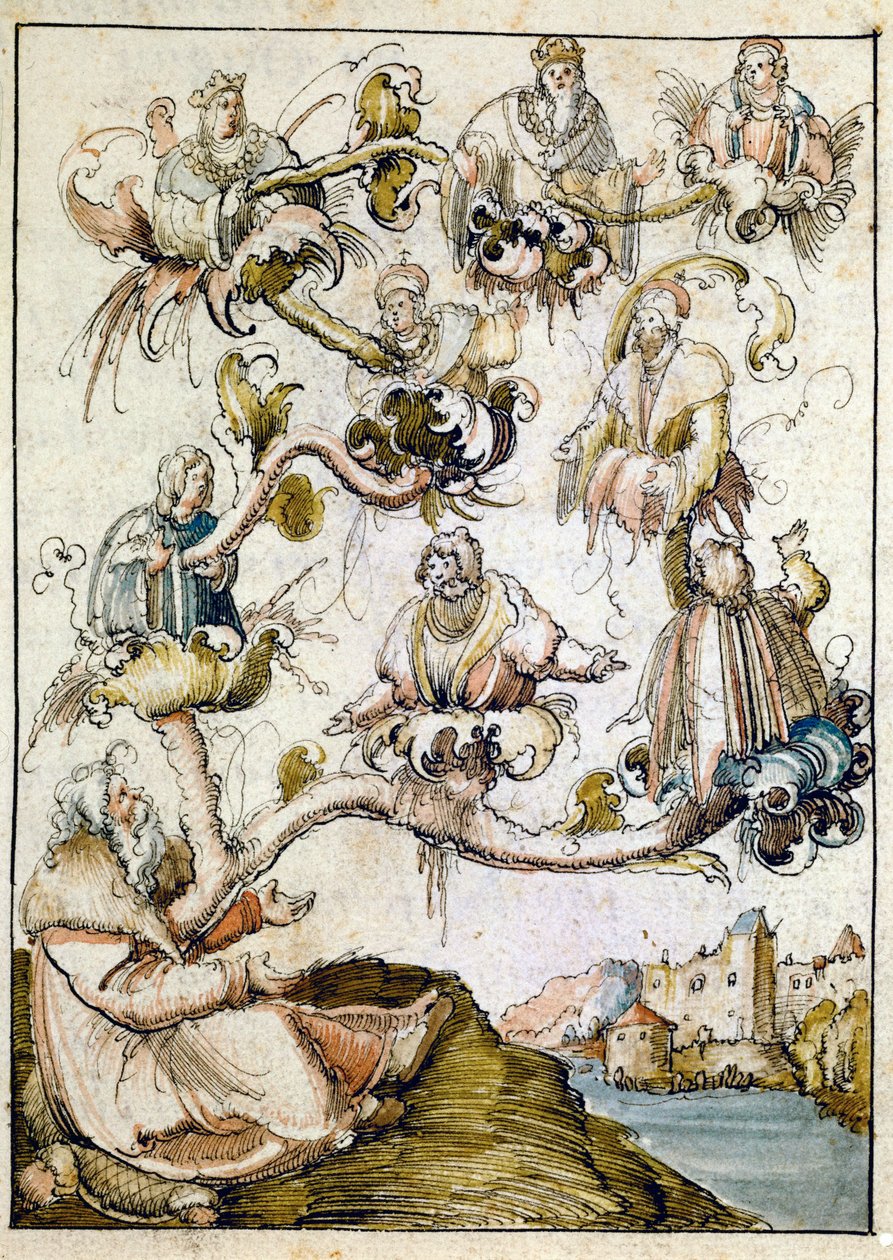 Genealogia Habsburgów, prawdopodobnie autorstwa Albrechta Altdorfera ... autorstwa Albrecht Altdorfer