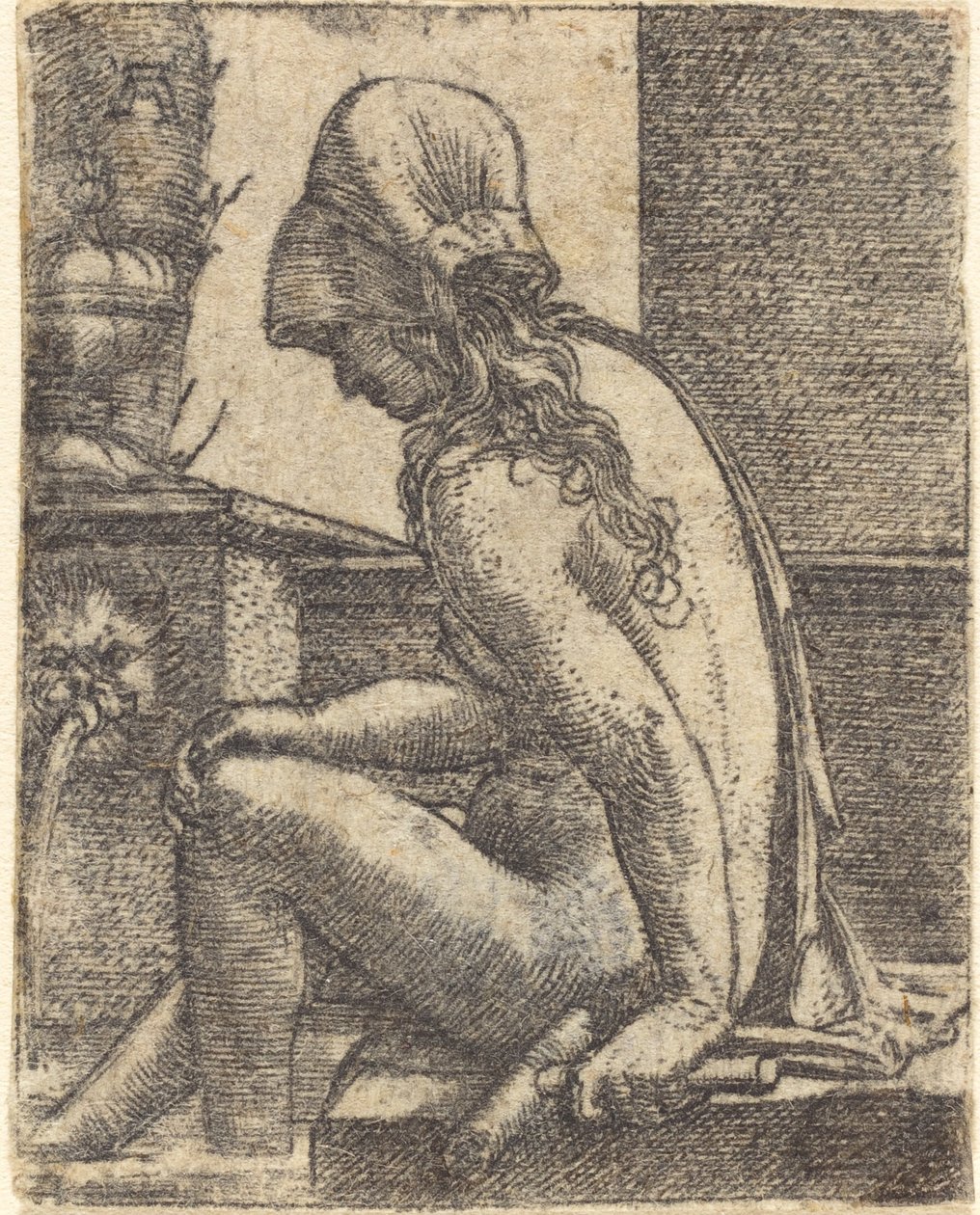 Kąpiąca się kobieta autorstwa Albrecht Altdorfer