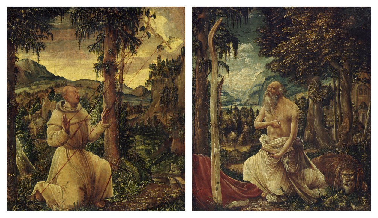 Stygmatyzacja św. Franciszka / Pokuta św. Hieronima autorstwa Albrecht Altdorfer